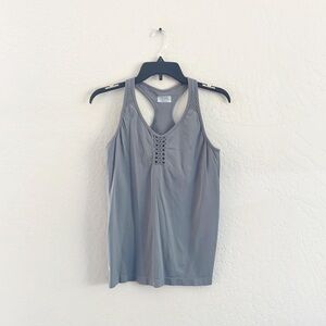 Athleta Gray Perforated Athletic Tank top L